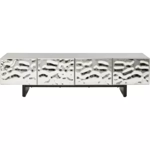 TV-bänk Caldera svart och silver, 180 cm, Svart/Silver, mått 45 x 180 x 40 cm, i huvudvy