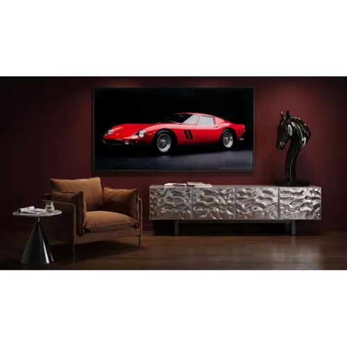 TV-bänk Caldera svart och silver, 180 cm, Svart/Silver, mått 45 x 180 x 40 cm, placerad i rumsmiljö