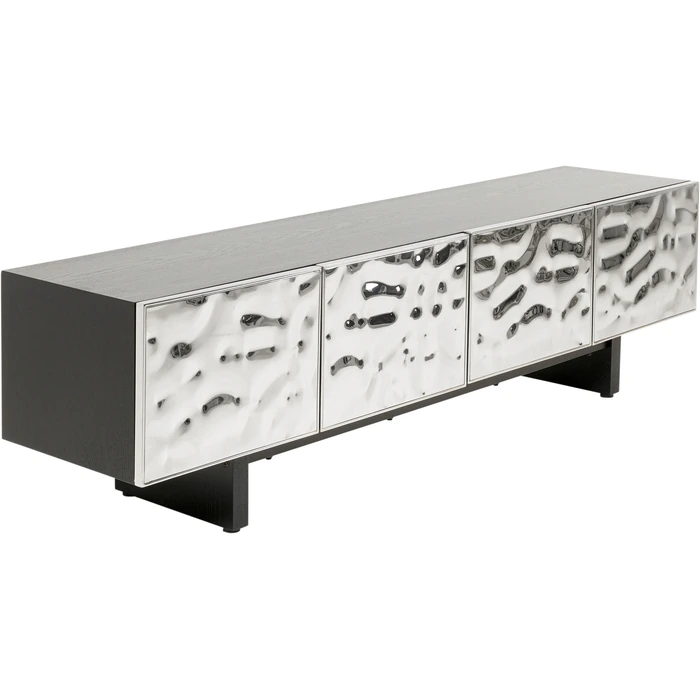 TV-bänk Caldera svart och silver, 180 cm, Svart/Silver, mått 45 x 180 x 40 cm, sedd ovanifrån