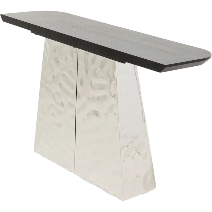 Konsolbord Caldera svart och silver, 138 cm, Svart/Silver, mått 76 x 138 x 38 cm, sedd bakifrån