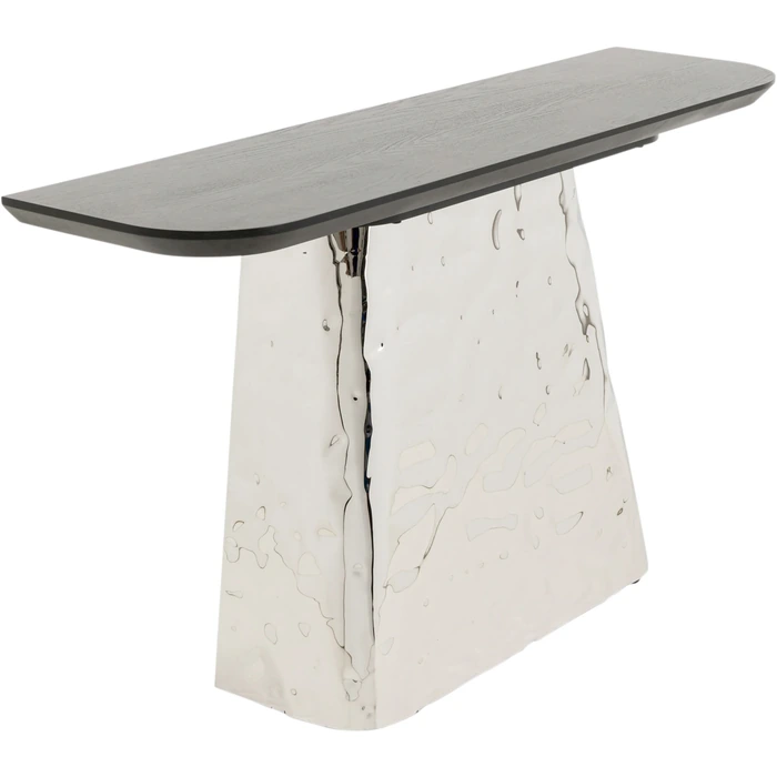 Konsolbord Caldera svart och silver, 138 cm, Svart/Silver, mått 76 x 138 x 38 cm, sedd ovanifrån