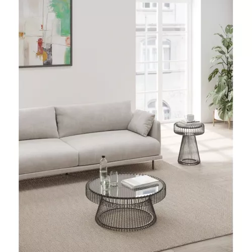 Soffbord Lisboa – Svart, Ø86 cm