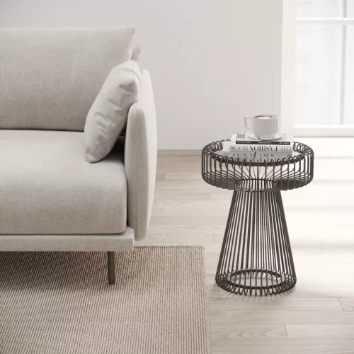 Sidobord Lisboa – Svart, Ø38 cm