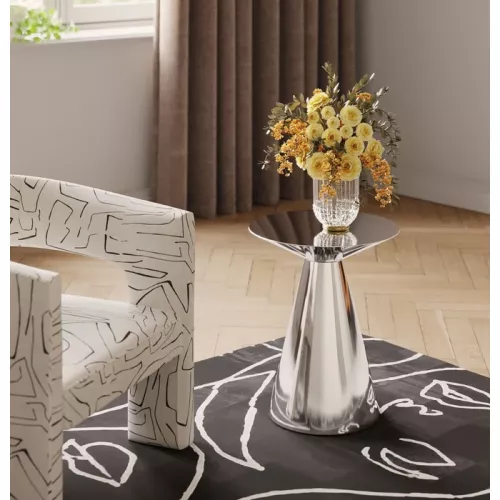 Sidobord krom Ø45 cm