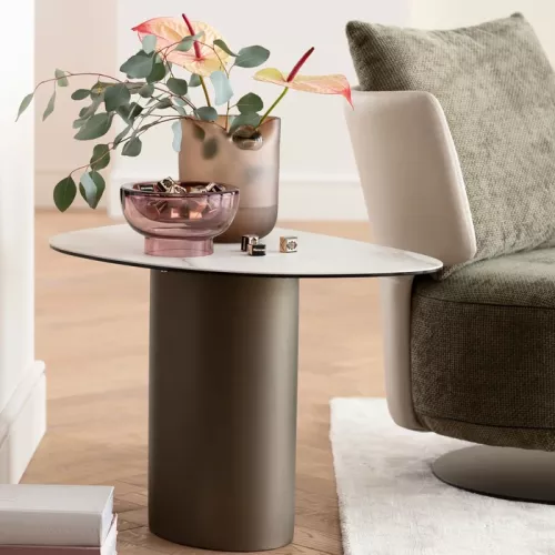 Sidobord glas/keramik 75×50 cm