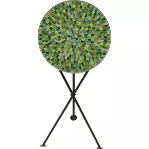 Sidobord Clack Mosaic grön/blå Ø35 cm