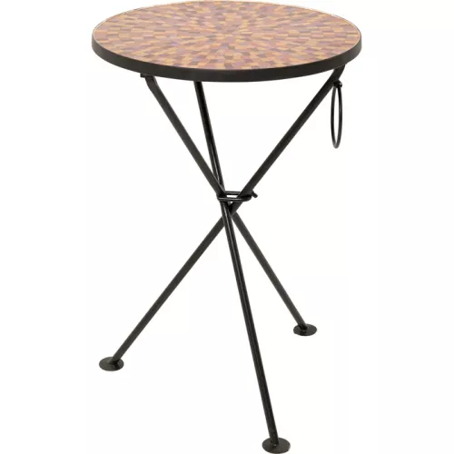 Sidobord Clack Mosaic röd Ø35 cm
