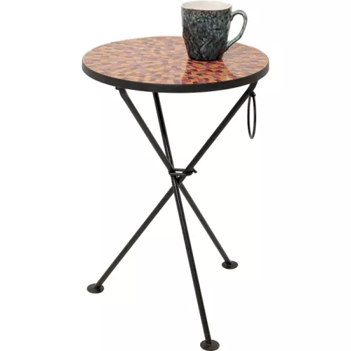 Sidobord Clack Mosaic röd Ø35 cm