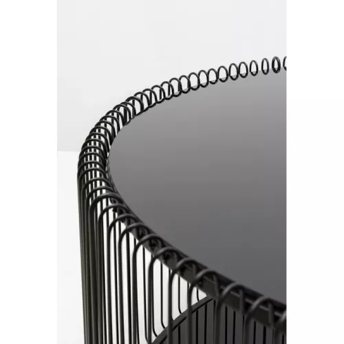 Soffbord Spegelglas – Svart Ø80 cm