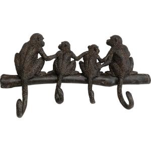 Hängare Apor - Svart, 4 krokar