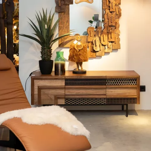 TV-bänk mango 140x55 cm