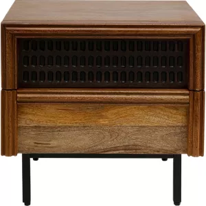 Sängbord Relief - Mango, 2 lådor 50x50cm