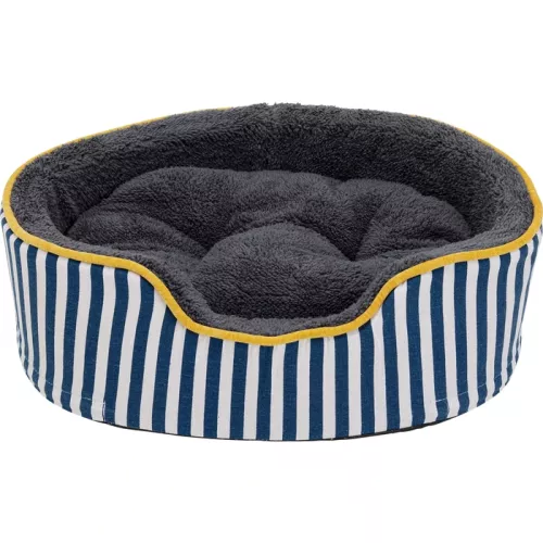 Hund- och kattbädd Molly blå-vit