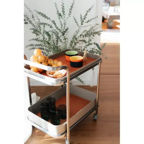 Barvagn Lounge – Beige/Silver, 66x40x57 cm