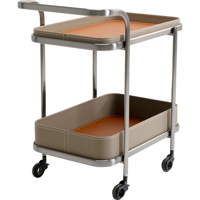 Barvagn Lounge – Beige/Silver, 66x40x57 cm