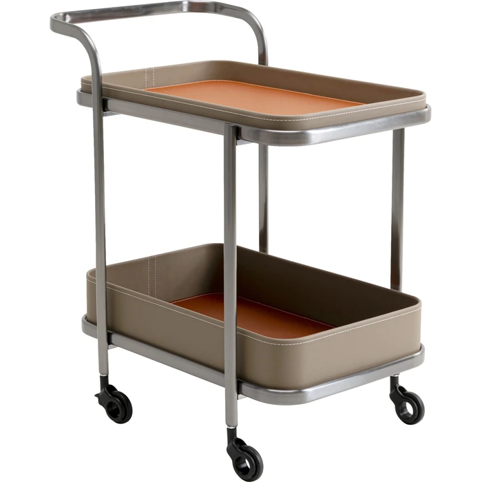 Barvagn Lounge – Beige/Silver, 66x40x57 cm