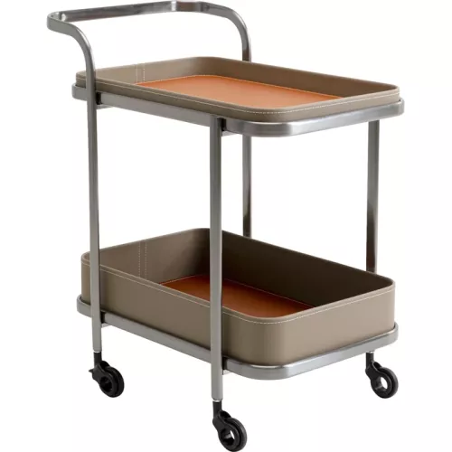 Barvagn Lounge – Beige/Silver, 66x40x57 cm