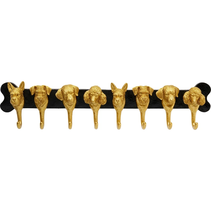 Väggkroklist Dog Family Gold 69 cm