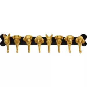 Väggkroklist Dog Family Gold 69 cm