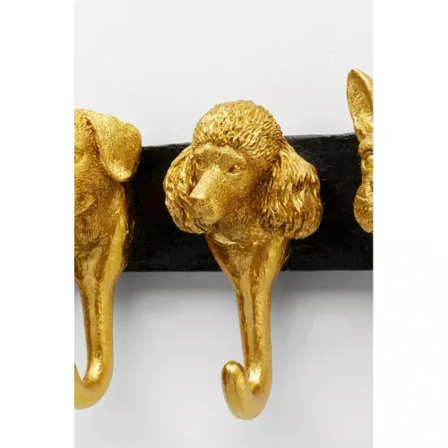 Väggkroklist Dog Family Gold 69 cm