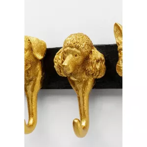 Väggkroklist Dog Family Gold 69 cm
