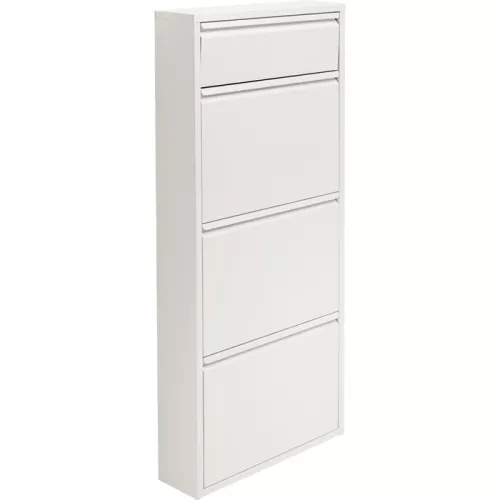 Skoskåp Slim 3+1 – Vit, 119x50cm