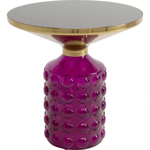 Sidobord glas Ø50 cm lila