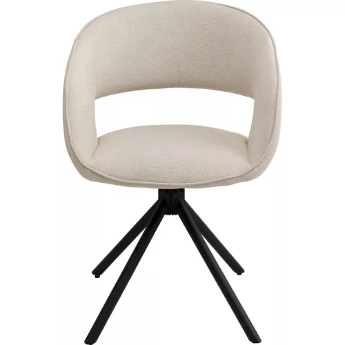 Stol Gina beige/svart med snurrfunktion