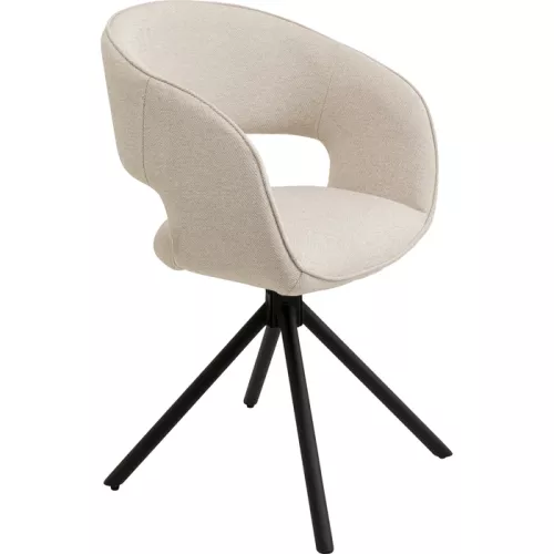 Stol Gina beige/svart med snurrfunktion