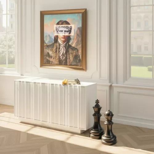 Sideboard Stucco White 152x80 cm