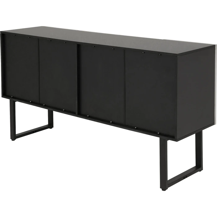 Sideboard Carino, 151 x 80 cm, Silver/Svart, mått 80 x 151 x 41 cm, sedd bakifrån