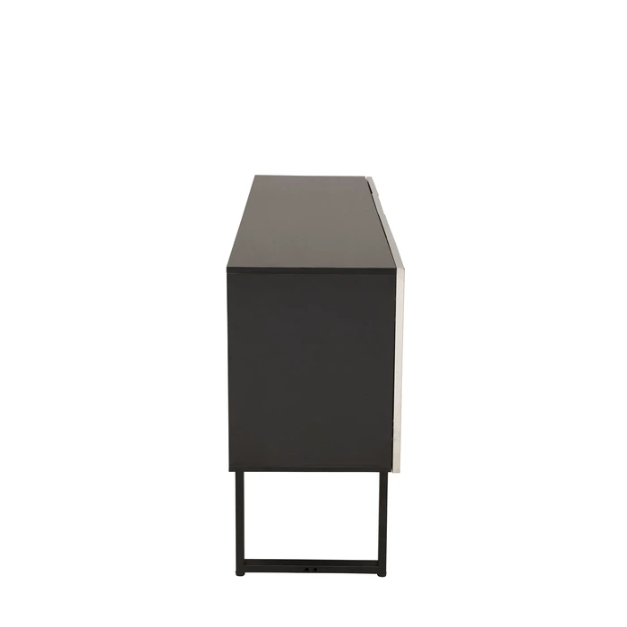 Sideboard Carino, 151 x 80 cm, Silver/Svart, mått 80 x 151 x 41 cm, sedd från sidan