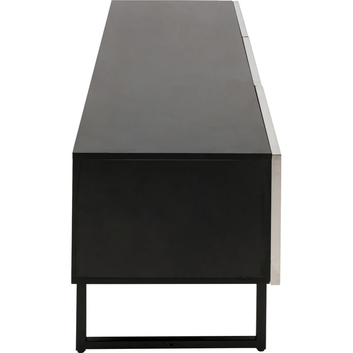 TV-bänk Carino, 150 x 50 cm, Silver/Svart, mått 50 x 151 x 39 cm, sedd från sidan