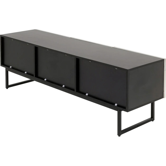 TV-bänk Carino, 150 x 50 cm, Silver/Svart, mått 50 x 151 x 39 cm, sedd bakifrån