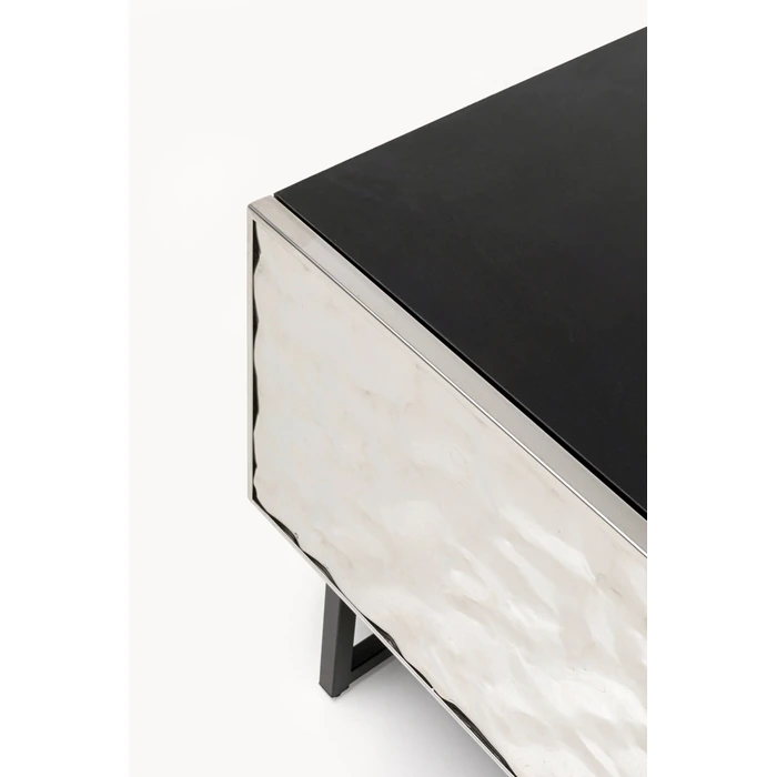 TV-bänk Carino, 150 x 50 cm, Silver/Svart, mått 50 x 151 x 39 cm, sedd ovanifrån
