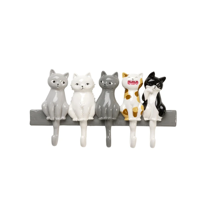 Klädhängare Singing Cats grå, 35 cm, Flerfärgad, mått 18.5 x 35 x 4.7 cm, i huvudvy