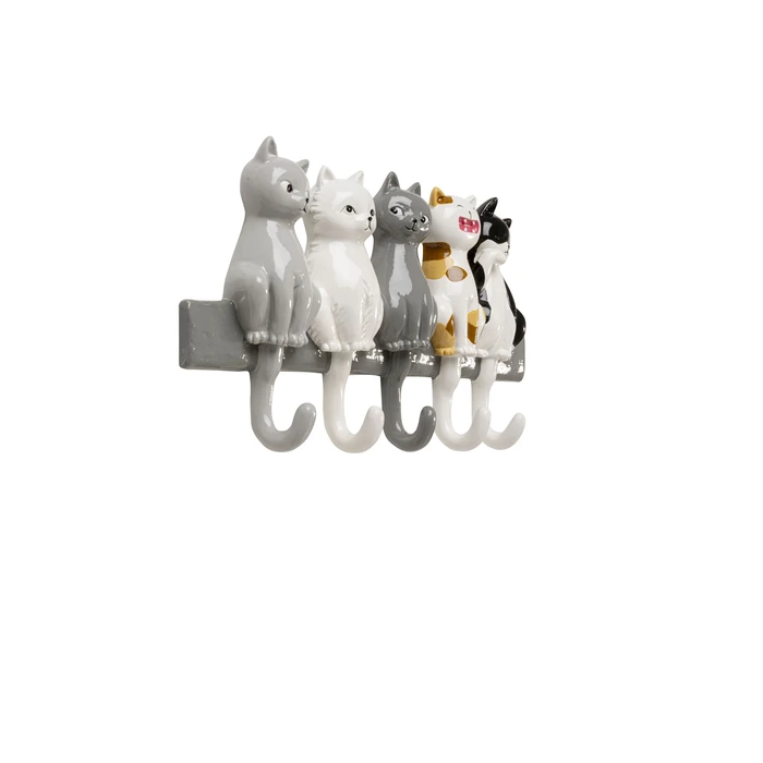 Klädhängare Singing Cats grå, 35 cm, Flerfärgad, mått 18.5 x 35 x 4.7 cm, sedd från sidan