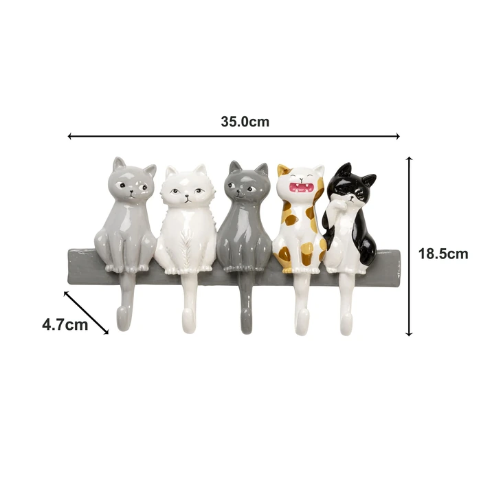 Klädhängare Singing Cats grå, 35 cm, Flerfärgad, mått 18.5 x 35 x 4.7 cm, med fokus på konstruktion och utförande