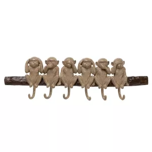 Klädhängare Six Monkeys brun, 59 cm, mått 18.5 x 59 x 5 cm, i huvudvy