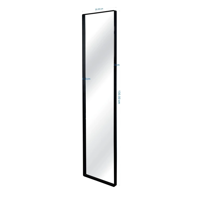 Spegel Starlet svart, 30 x 130 cm, mått 130 cm, sedd framifrån