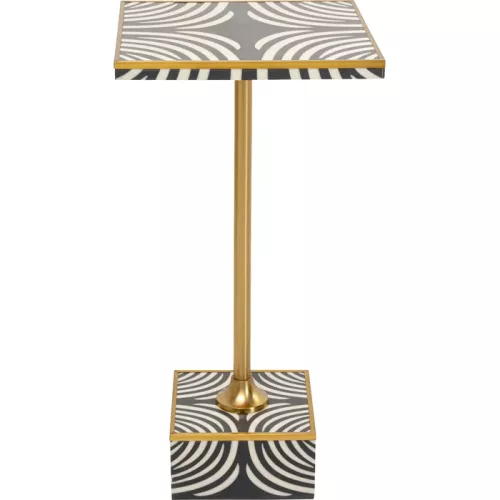 Sidobord Zebra svartvitt och guld, 25×25 cm