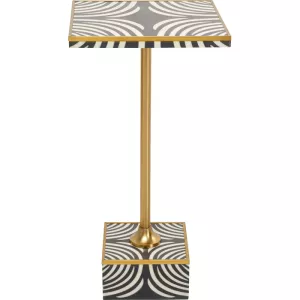 Sidobord Zebra svartvitt och guld, 25×25 cm