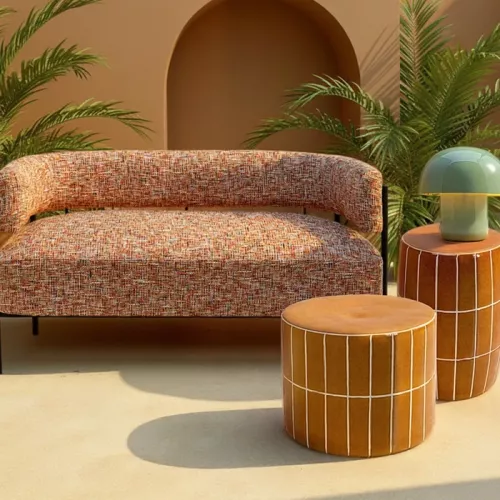 Sidobord Bliss Tile orange Ø42 cm