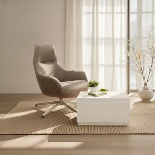 Soffbord Travertino Trunk, 80×60 cm