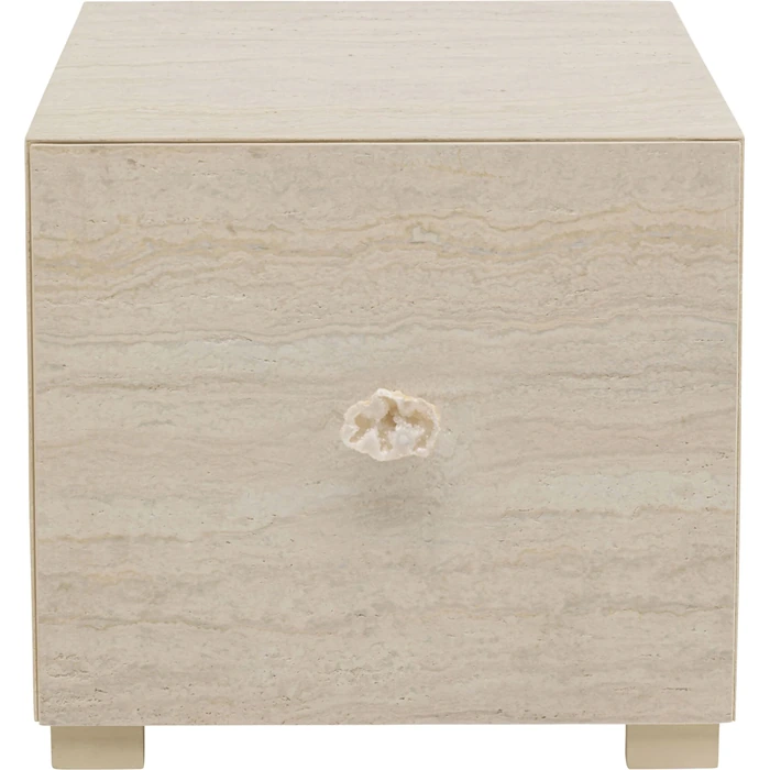 Sidobord Travertino Drawer 45x45 cm