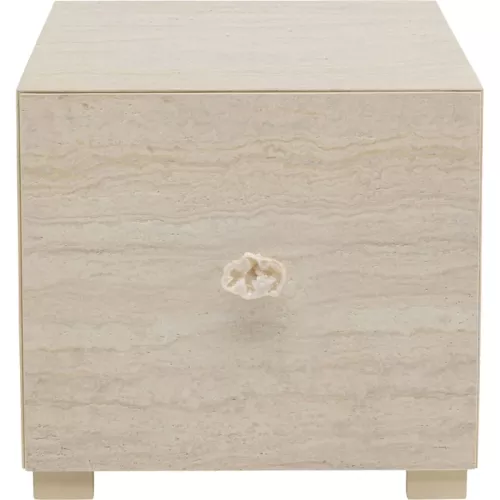 Sidobord Travertino Drawer 45x45 cm