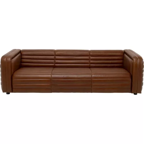 Soffa Aurelio 3-sits i brunt läder, 253 cm
