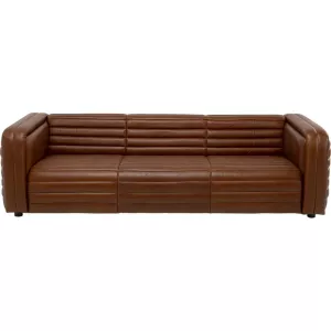 Soffa Aurelio 3-sits i brunt läder, 253 cm