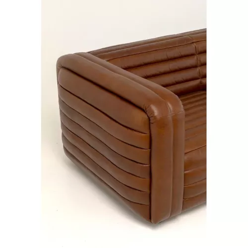 Soffa Aurelio 3-sits i brunt läder, 253 cm