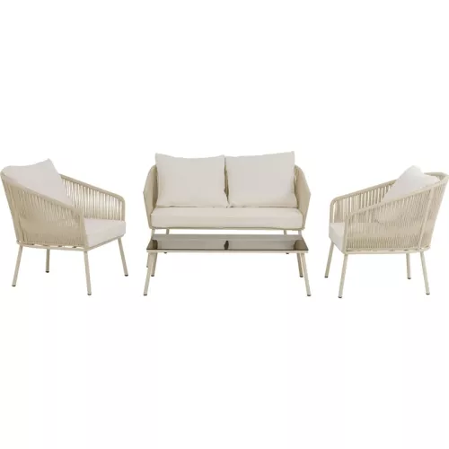 Trädgårdsgrupp Elba Quattro offwhite, 4 delar